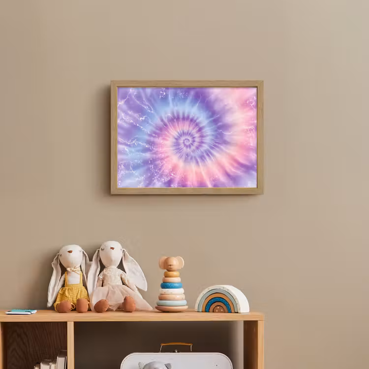 Pasteltinten - Paars - Spiraal - Marmer Light Box met batterij (Wandlamp kind) middel -sfeer2_kind
