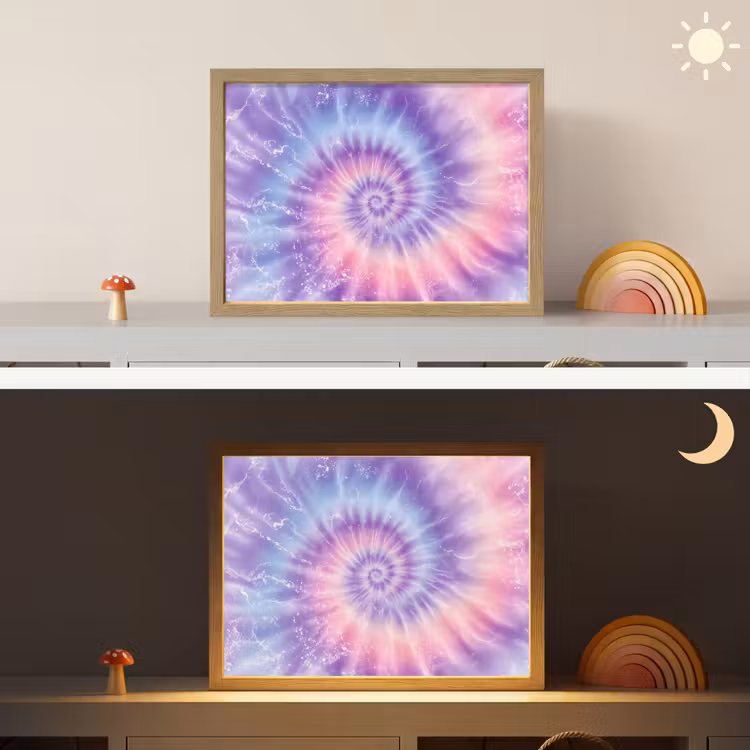 Pasteltinten - Paars - Spiraal - Marmer Light Box met batterij (Wandlamp kind) middel -sfeer3_kind