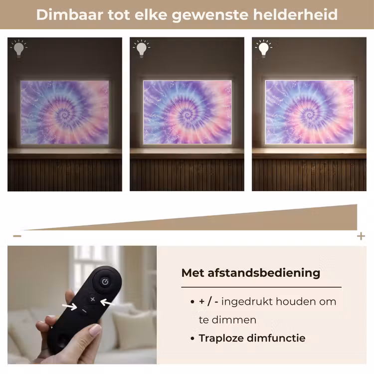 Pasteltinten - Paars - Spiraal - Marmer Light Box met batterij (Wandlamp kind) middel -USP_dimbaarNL