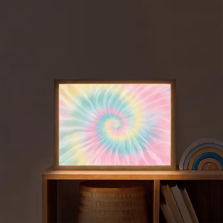 Pasteltinten - Tie dye - Roze Light Box met batterij (Wandlamp kind) middel -sfeer1_kind
