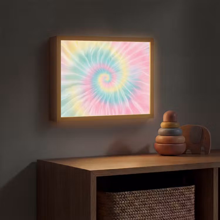 Pasteltinten - Tie dye - Roze Light Box met batterij (Wandlamp kind) middel -sfeer5_kind