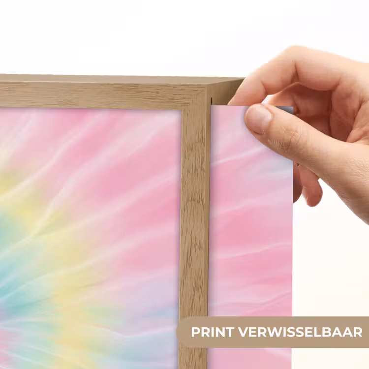 Pasteltinten - Tie dye - Roze Light Box met batterij (Wandlamp kind) middel -USP_websiteprintNL