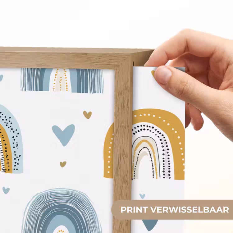 Patroon - Regenboog - Hartjes Light Box met batterij (Wandlamp kind) middel -USP_websiteprintNL