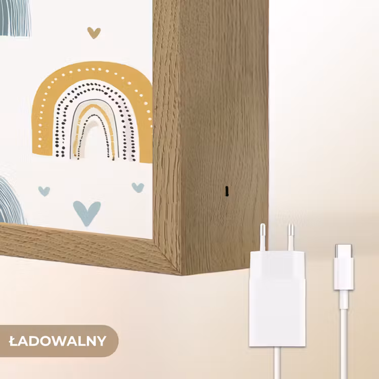 Patroon - Regenboog - Hartjes Light Box met batterij (Wandlamp kind) middel -USP_websiteoplaadbaarNL