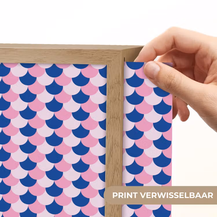 Patroon - Schubben - Blauw - Roze Light Box met batterij (Wandlamp kind) middel -USP_websiteprintNL