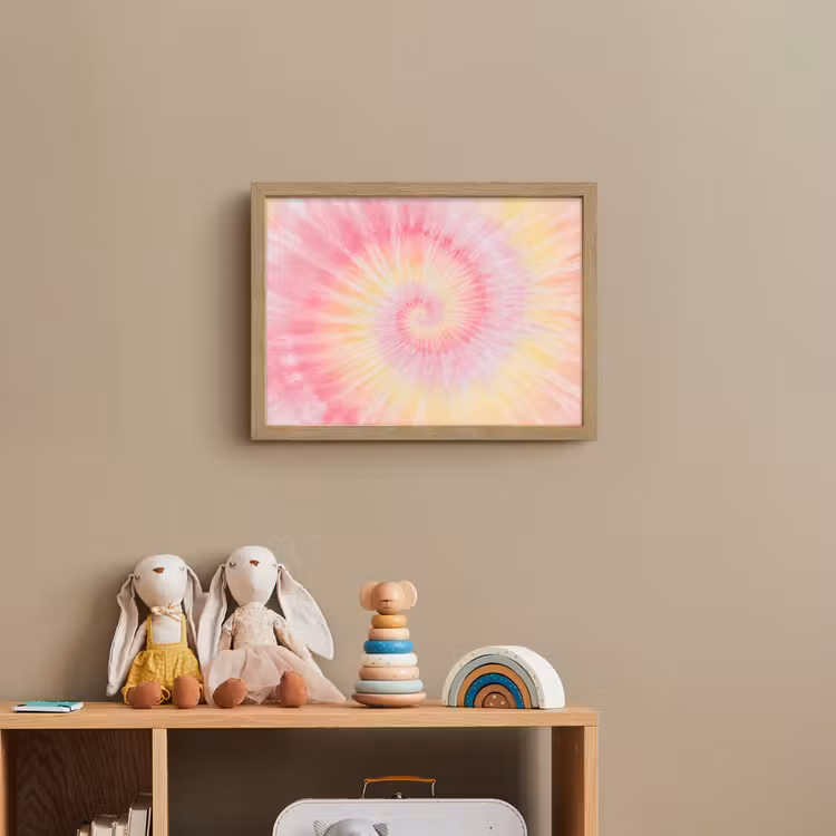 Patroon - Tie Dye - Pasteltinten - Roze Light Box met batterij (Wandlamp kind) middel -sfeer2_kind