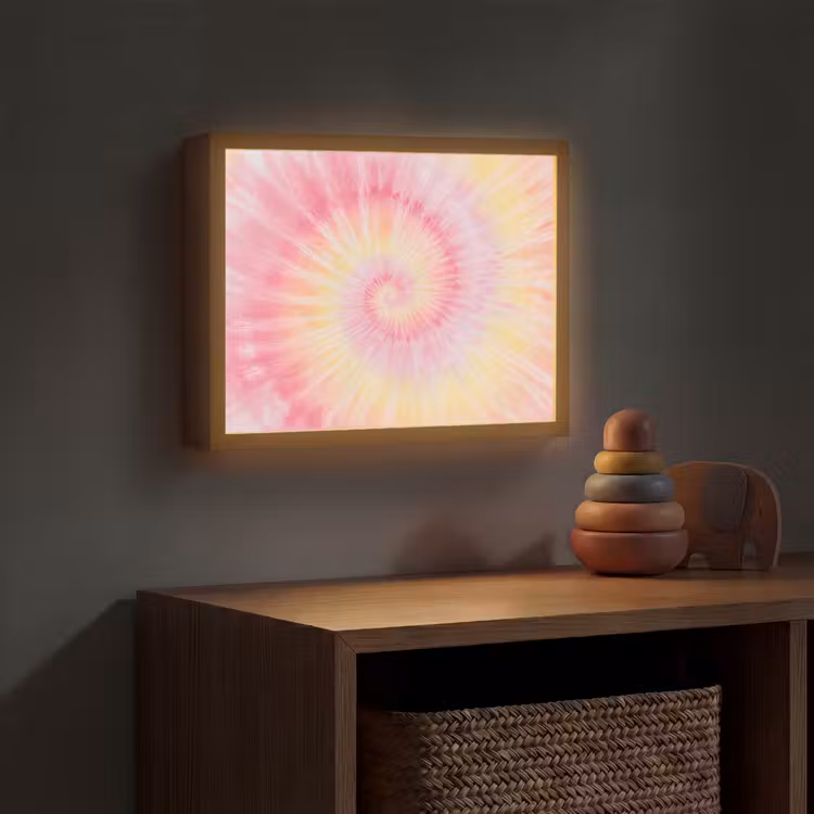 Patroon - Tie Dye - Pasteltinten - Roze Light Box met batterij (Wandlamp kind) middel -sfeer5_kind