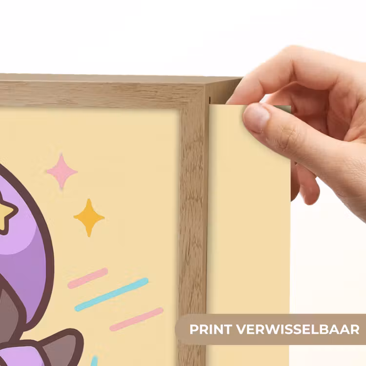 Pinguïn - Rolschaatsen - Geel - Energiek Light Box met batterij (Wandlamp kind) middel -USP_websiteprintNL