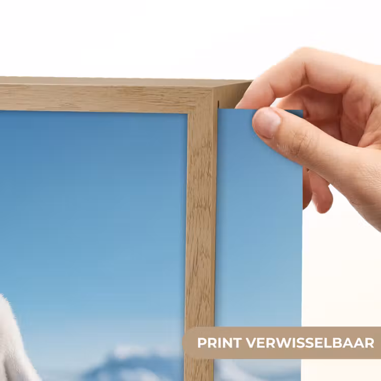 Pinguïn - Sneeuw - Landschap - Wit Light Box met batterij (Wandlamp kind) middel -USP_websiteprintNL