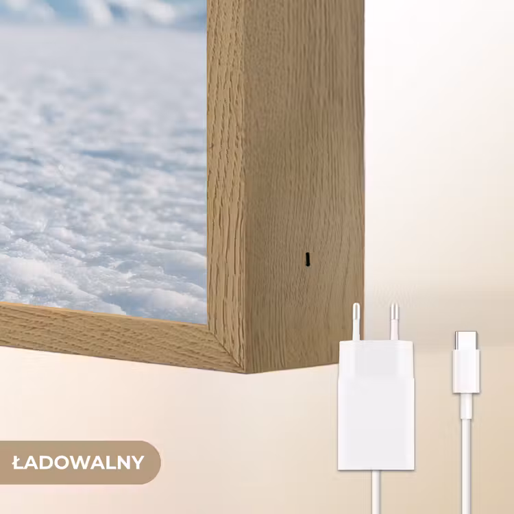 Pinguïn - Sneeuw - Landschap - Wit Light Box met batterij (Wandlamp kind) middel -USP_websiteoplaadbaarNL