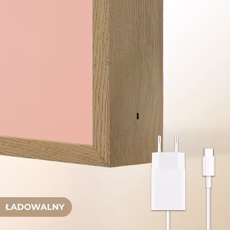 Pinguïn - Stippen - Minimalistisch - Roze Light Box met batterij (Wandlamp kind) middel -USP_websiteoplaadbaarNL