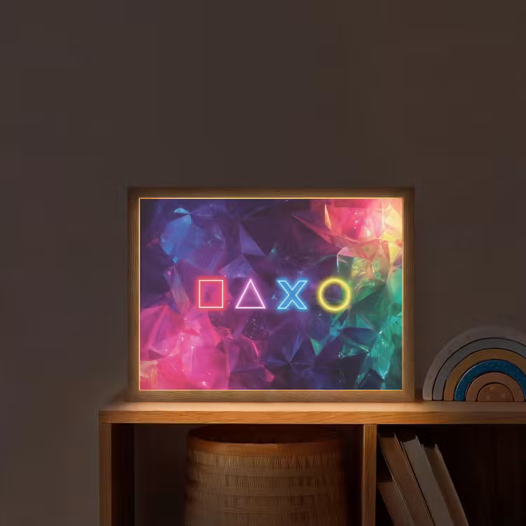 Playstation - Kleurrijk - Abstract - Neon Light Box met batterij (Wandlamp kind) middel -sfeer1_kind
