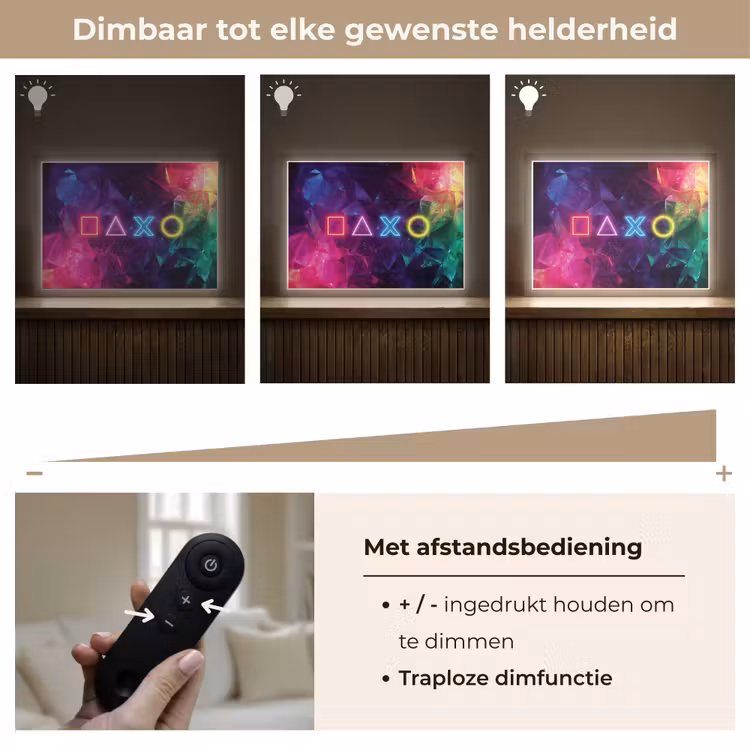 Playstation - Kleurrijk - Abstract - Neon Light Box met batterij (Wandlamp kind) middel -USP_dimbaarNL