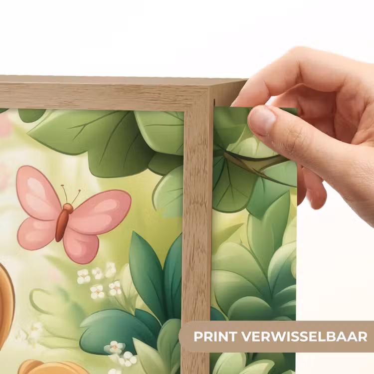 Pony - Bruin - Cartoon - Vlinders Light Box met batterij (Wandlamp kind) middel -USP_websiteprintNL