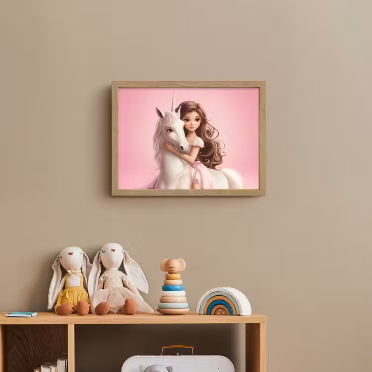 Prinses - Roze - Eenhoorn Light Box met batterij (Wandlamp kind) middel -sfeer2_kind