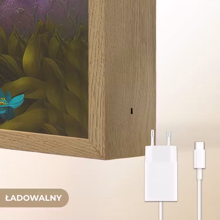 Puppy - Bloemen - Planten - Natuur - Husky Light Box met batterij (Wandlamp kind) middel -USP_websiteoplaadbaarNL
