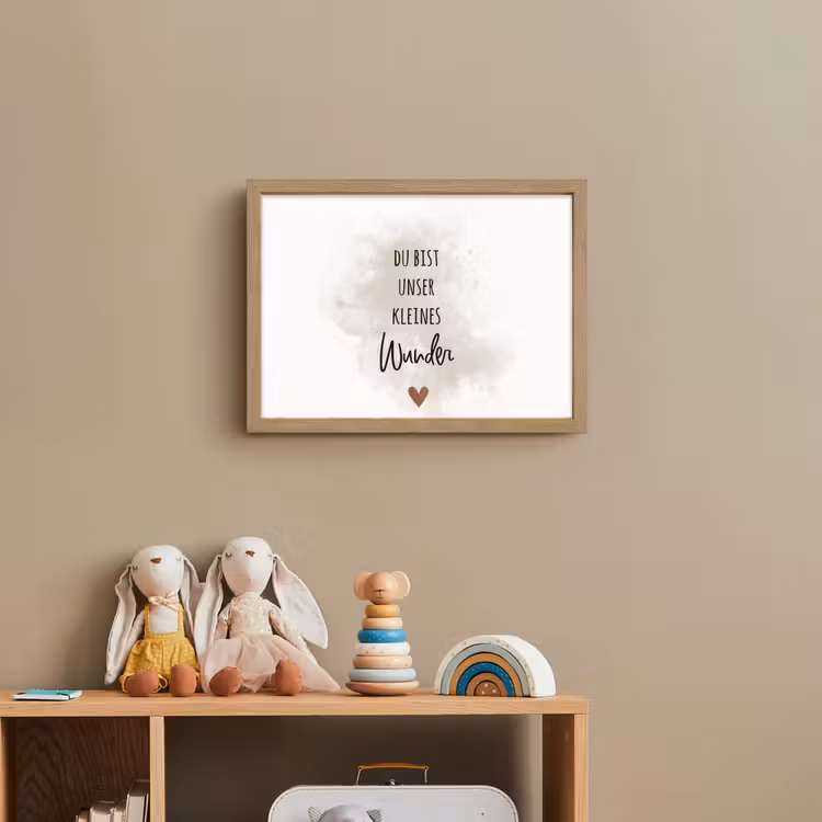 Quote - Wonder - Beige - Wit - Hart Light Box met batterij (Wandlamp kind) middel -sfeer2_kind
