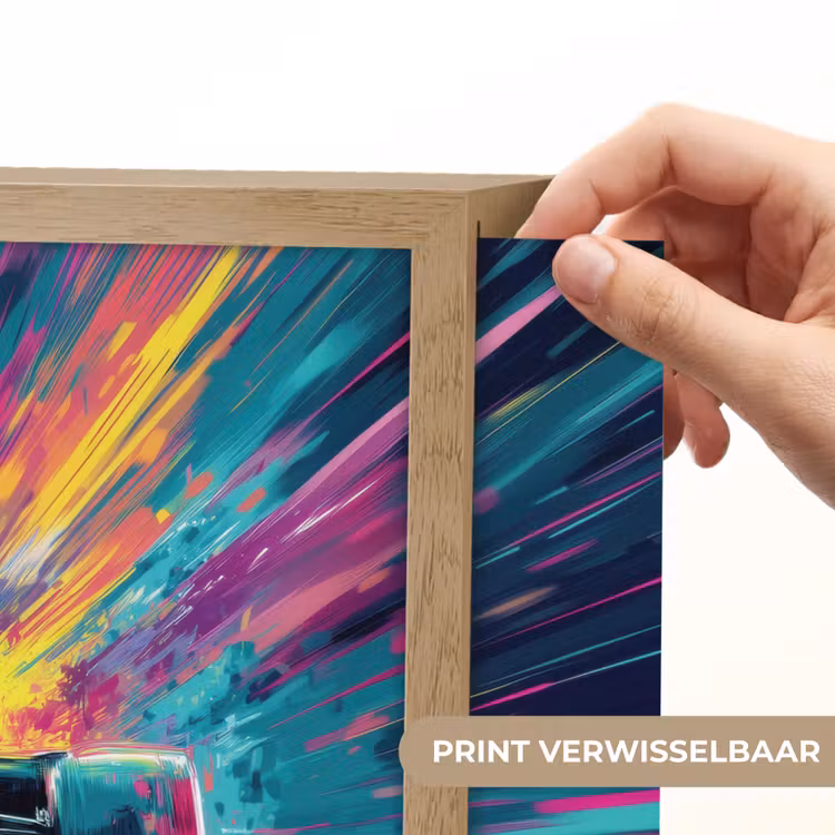 Raceauto - Abstract - Strepen - Blauw Light Box met batterij (Wandlamp kind) middel -USP_websiteprintNL
