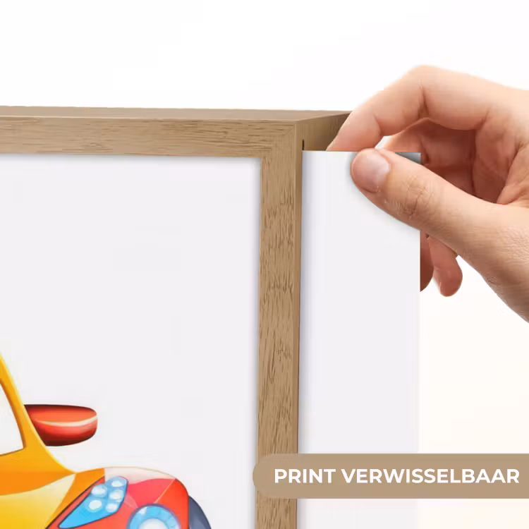Raceauto - Oranje - Jongens - Kinderen - Auto Light Box met batterij (Wandlamp kind) middel -USP_websiteprintNL