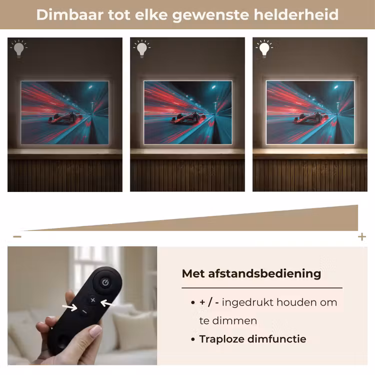 Raceauto - Rood - Snelheid Light Box met batterij (Wandlamp kind) middel -USP_dimbaarNL