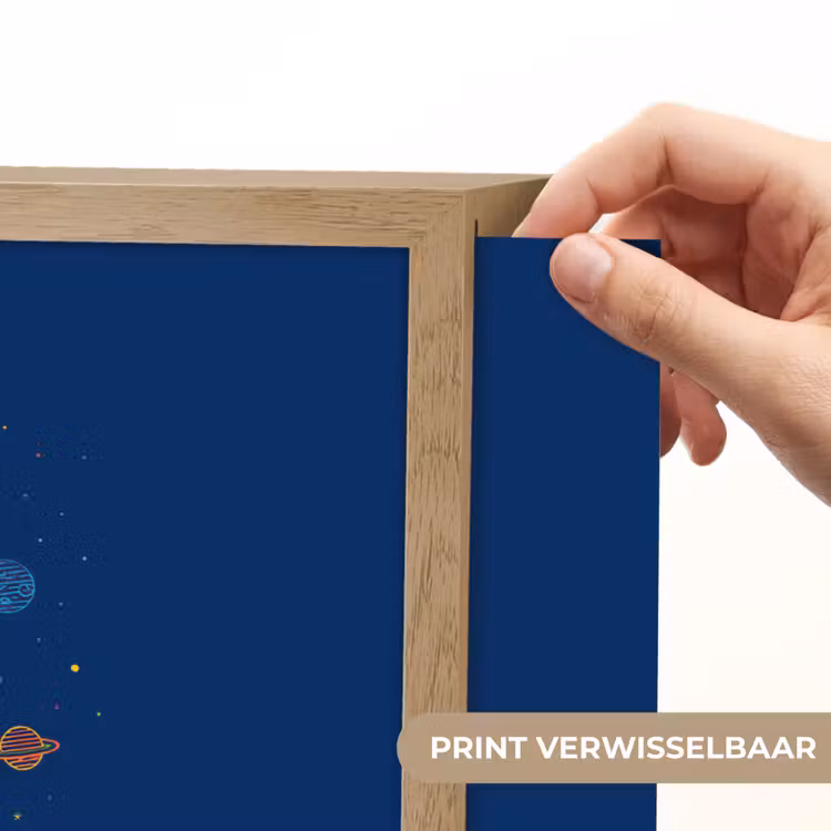 Raket - Blauw - Sterren Light Box met batterij (Wandlamp kind) middel -USP_websiteprintNL