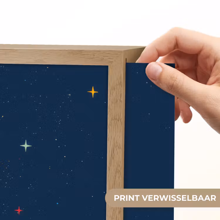Raket - Rookwolken - Ruimte Light Box met batterij (Wandlamp kind) middel -USP_websiteprintNL