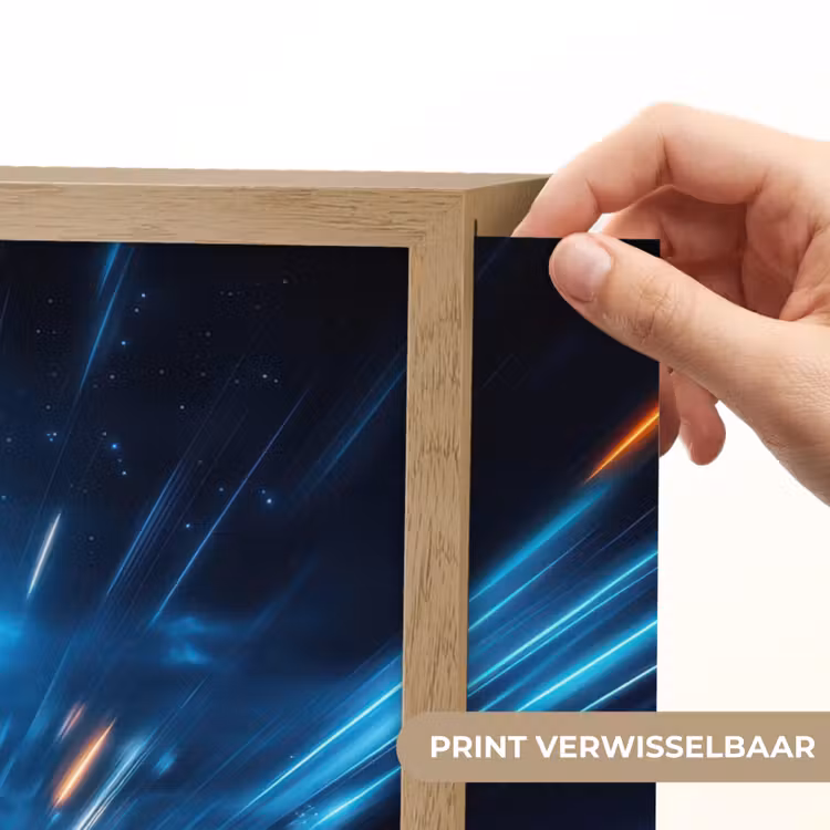 Raket - Ruimte - Blauw - Licht Light Box met batterij (Wandlamp kind) middel -USP_websiteprintNL
