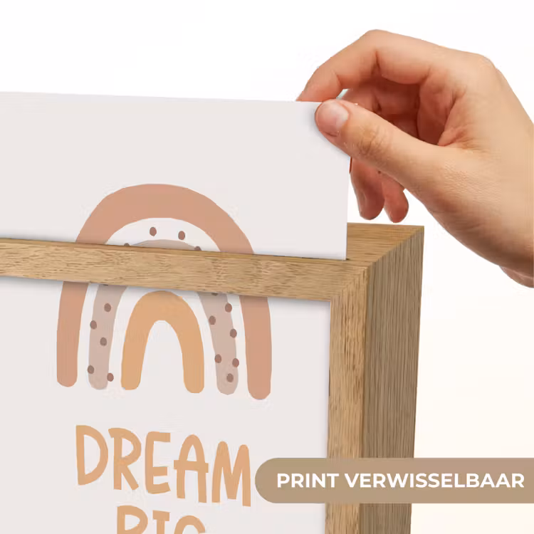 Regenboog - Quote - Dream Big - Pastel kleuren Light Box met kabel (Wandlamp kind) klein -USP_websiteprintNL