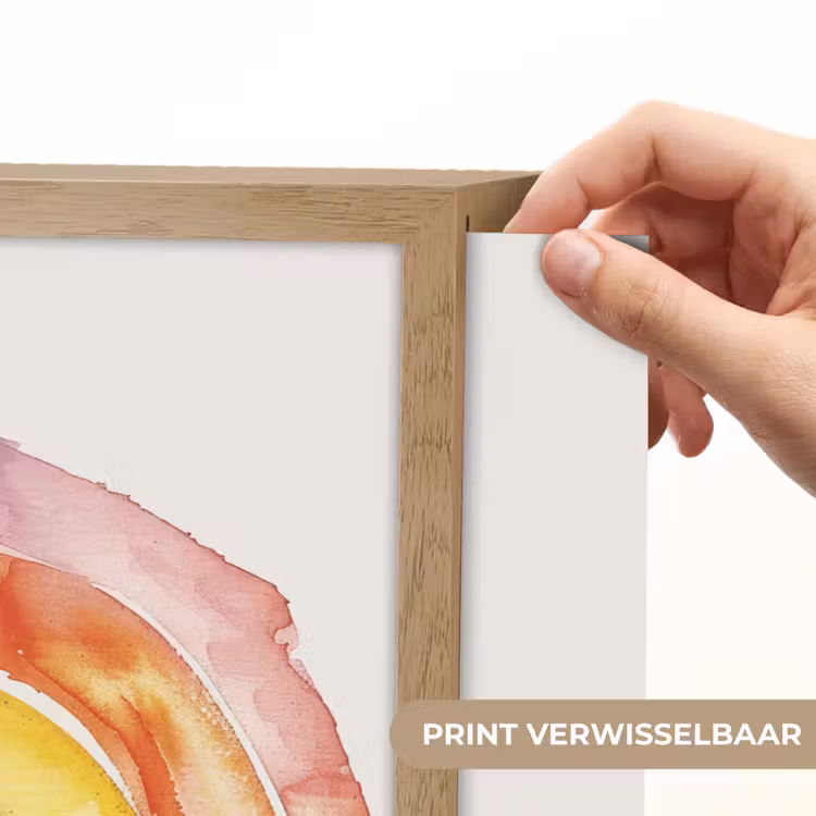 Regenboog - Watercolor - Kleurrijk Light Box met batterij (Wandlamp kind) middel -USP_websiteprintNL
