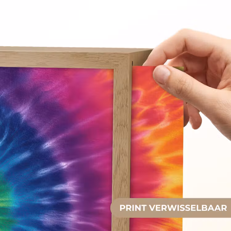 Regenboogkleuren - Spiraal - Kleurrijk Light Box met batterij (Wandlamp kind) middel -USP_websiteprintNL