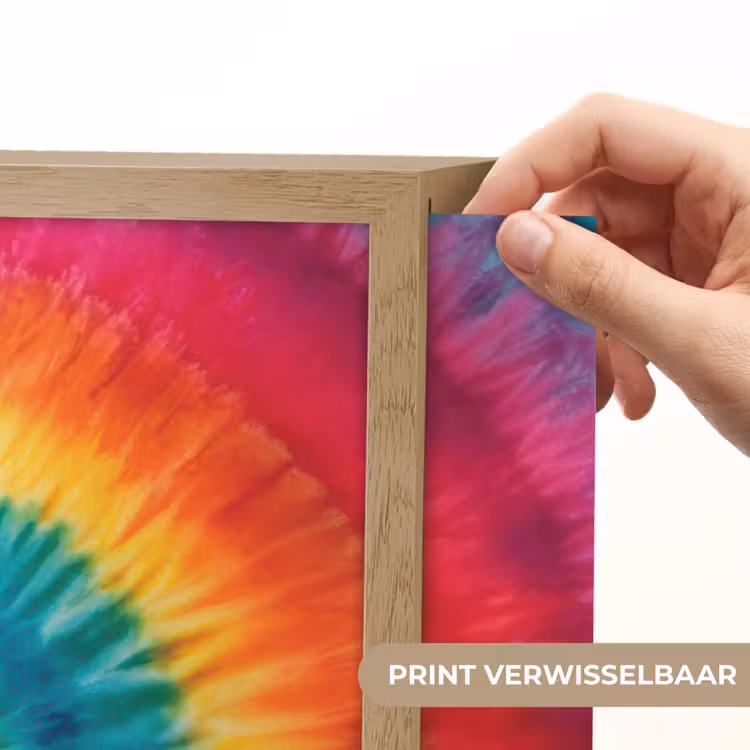 Regenboogkleuren - Tie dye - Light Box met batterij (Wandlamp kind) middel -USP_websiteprintNL