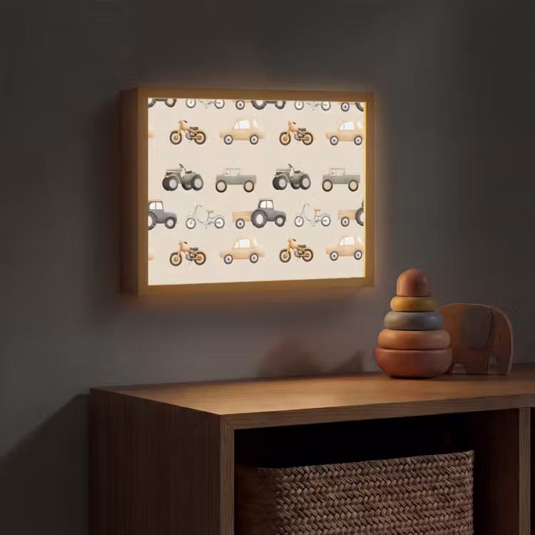 Retro - voertuigen - patroon Light Box met batterij (Wandlamp kind) middel -sfeer5_kind