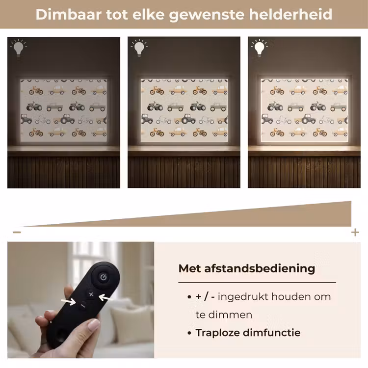 Retro - voertuigen - patroon Light Box met batterij (Wandlamp kind) middel -USP_dimbaarNL