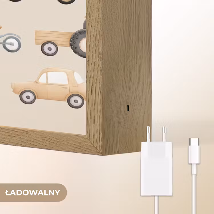Retro - voertuigen - patroon Light Box met batterij (Wandlamp kind) middel -USP_websiteoplaadbaarNL