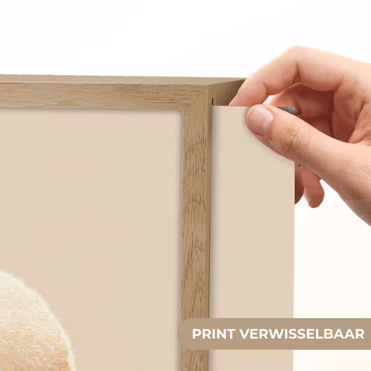 Schaap - Beige - Bloemen Light Box met batterij (Wandlamp kind) middel -USP_websiteprintNL