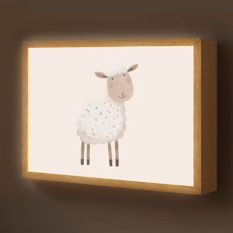 Schaap - Boerderij dier - Dieren Light Box met batterij (Wandlamp kind) middel -z3d_website