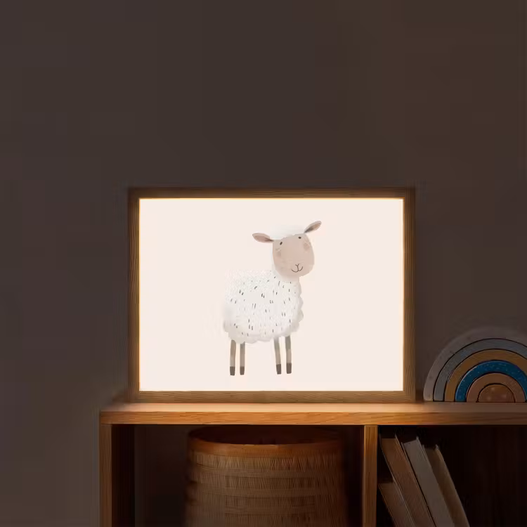 Schaap - Boerderij dier - Dieren Light Box met batterij (Wandlamp kind) middel -sfeer1_kind
