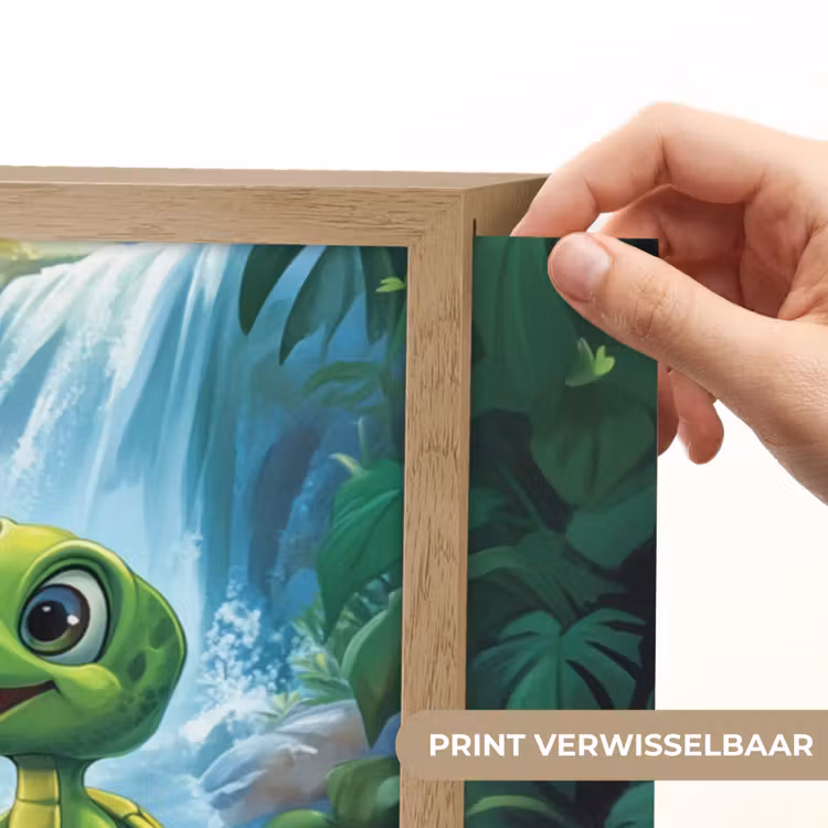 Schildpad - Dino - Jungle - Waterval Light Box met batterij (Wandlamp kind) middel -USP_websiteprintNL
