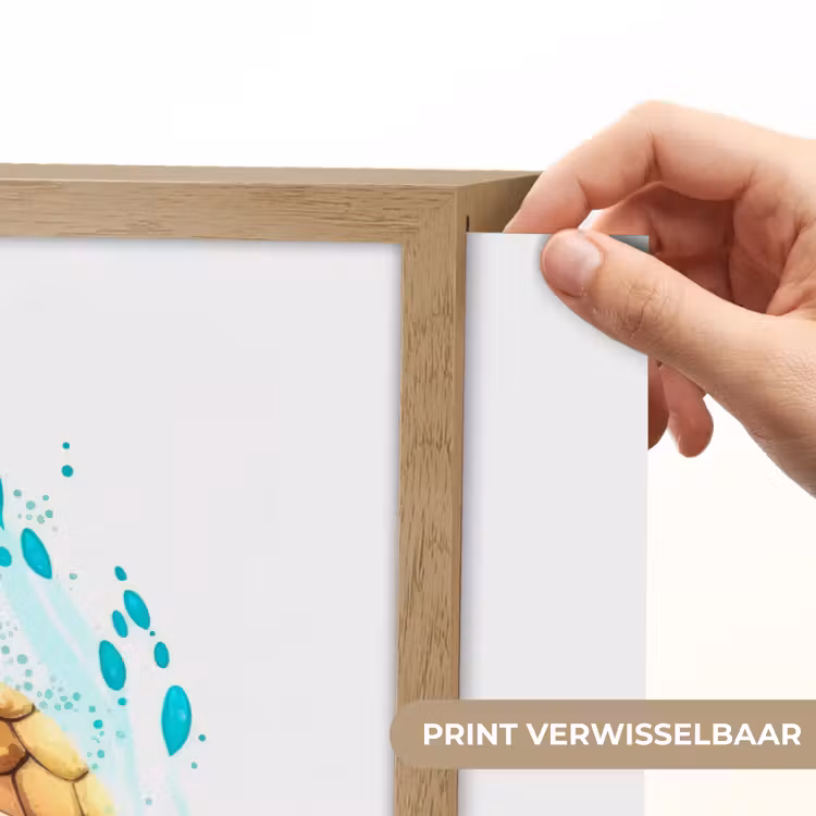 Schildpad - Waterverf - Kleuren - Dieren - Meisjes - Jongens Light Box met batterij (Wandlamp kind) middel -USP_websiteprintNL