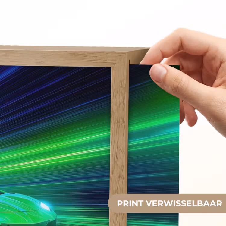 Snelheid - Licht - Sportwagen - Groen Light Box met batterij (Wandlamp kind) middel -USP_websiteprintNL