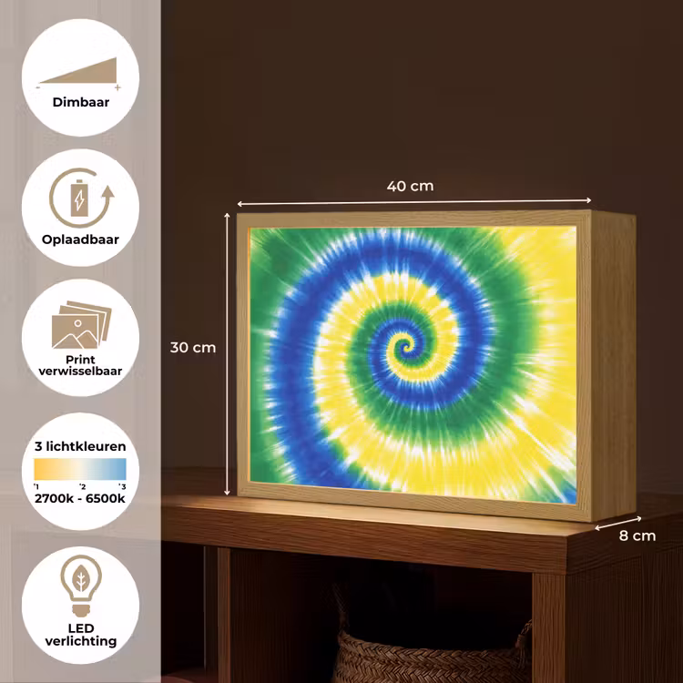 Spiraal - Groen - Draaiend Light Box met batterij (Wandlamp kind) middel -USP_websiteoverzichtNL