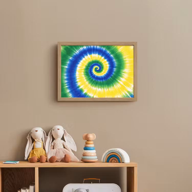 Spiraal - Groen - Draaiend Light Box met batterij (Wandlamp kind) middel -sfeer2_kind
