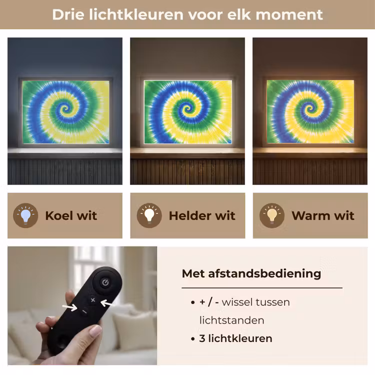 Spiraal - Groen - Draaiend Light Box met batterij (Wandlamp kind) middel -USP_lichtkleurNL