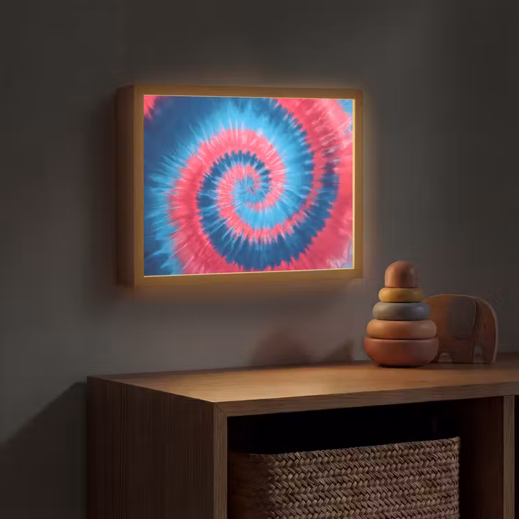Spiraal - Roze - Draaiend Light Box met batterij (Wandlamp kind) middel -sfeer5_kind