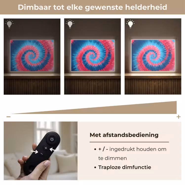 Spiraal - Roze - Draaiend Light Box met batterij (Wandlamp kind) middel -USP_dimbaarNL