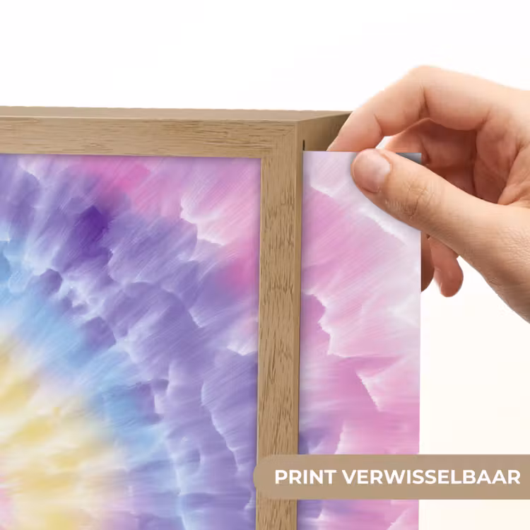 Spiraal - Tie dye - Pasteltinten Light Box met batterij (Wandlamp kind) middel -USP_websiteprintNL