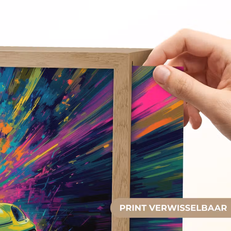 Sportauto - Groen - Verfstrepen - Kleuren Light Box met batterij (Wandlamp kind) middel -USP_websiteprintNL