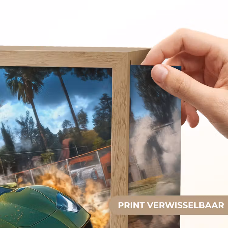 Sportwagen - Groen - Voetbal Light Box met batterij (Wandlamp kind) middel -USP_websiteprintNL