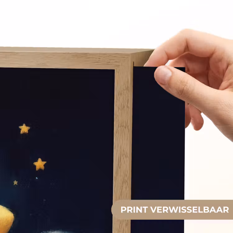 Ster - Gezichtje - Nacht - Wolken Light Box met batterij (Wandlamp kind) middel -USP_websiteprintNL