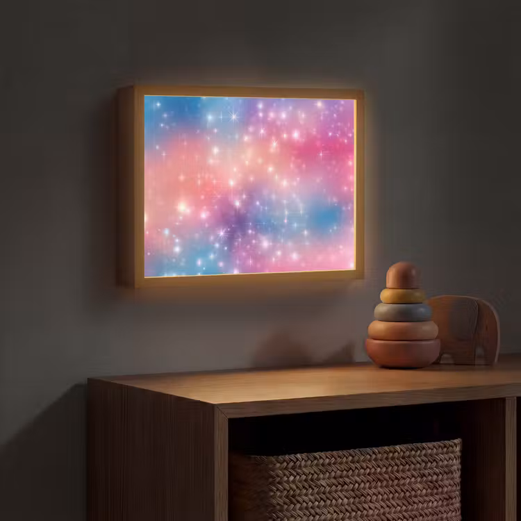 Sterren - Abstract - Kleuren Light Box met batterij (Wandlamp kind) middel -sfeer5_kind